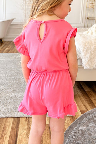 Girls Ruffled Hem Romper