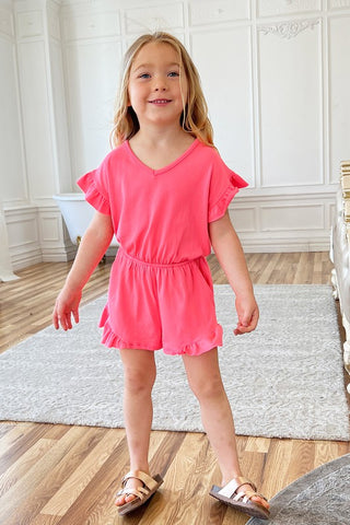 Girls Ruffled Hem Romper