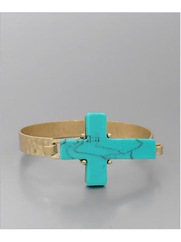 Gold Cross Bangle