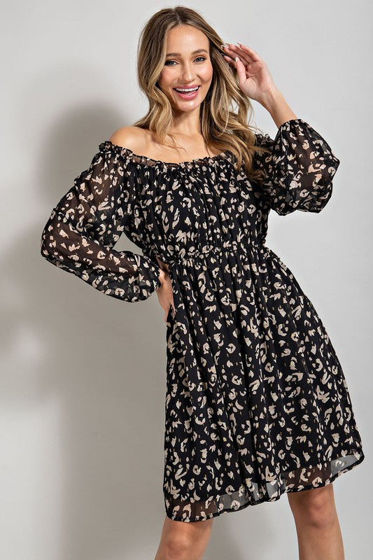 Metallic leopard cheap dress