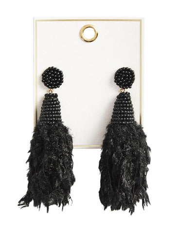 Black Feather Earrings