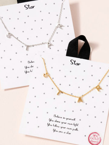 S-T-A-R Letter Charm Necklace