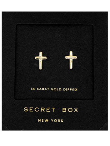 Secret Box Cross Stud Earring