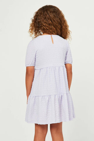 Girls Textured Roundneck Dress