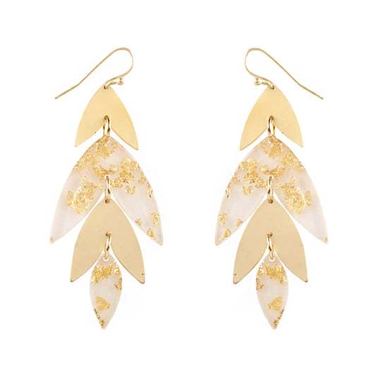 Wagner Acrylic Gold Leaf Earring